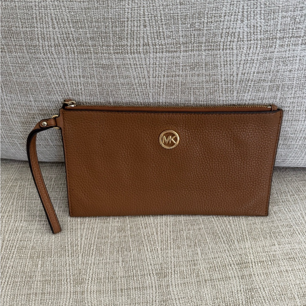 Michael Kors Brown Wristlet Clutch